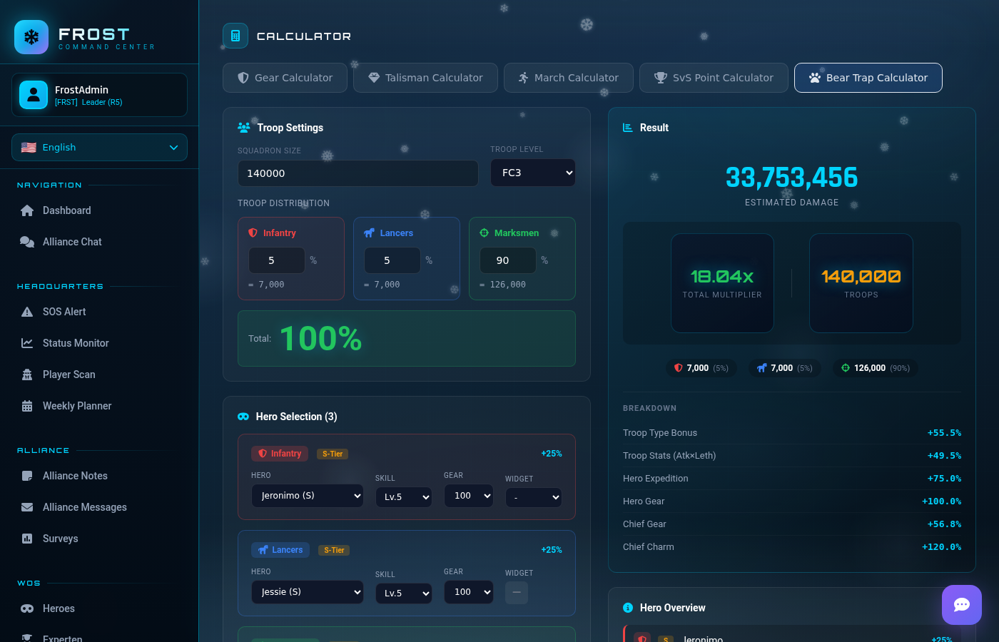 Bärenfallen-Rechner