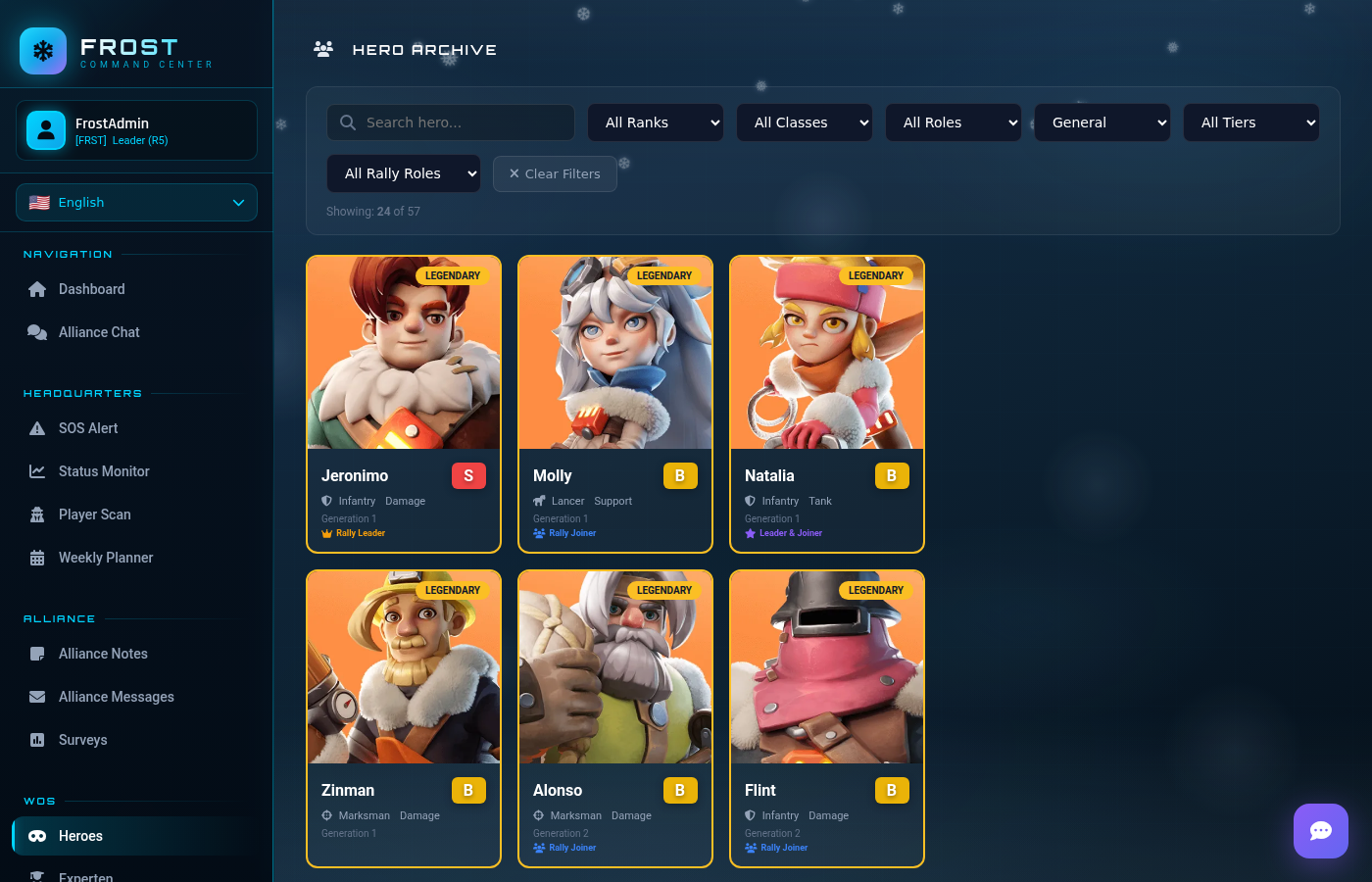 Hero Tier Liste & Datenbank